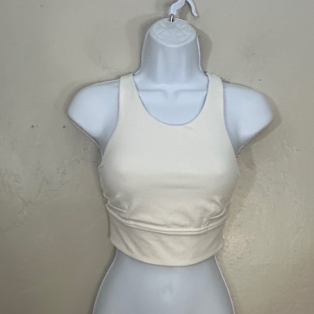 Lululemon Athletica White Racerback Crop Top